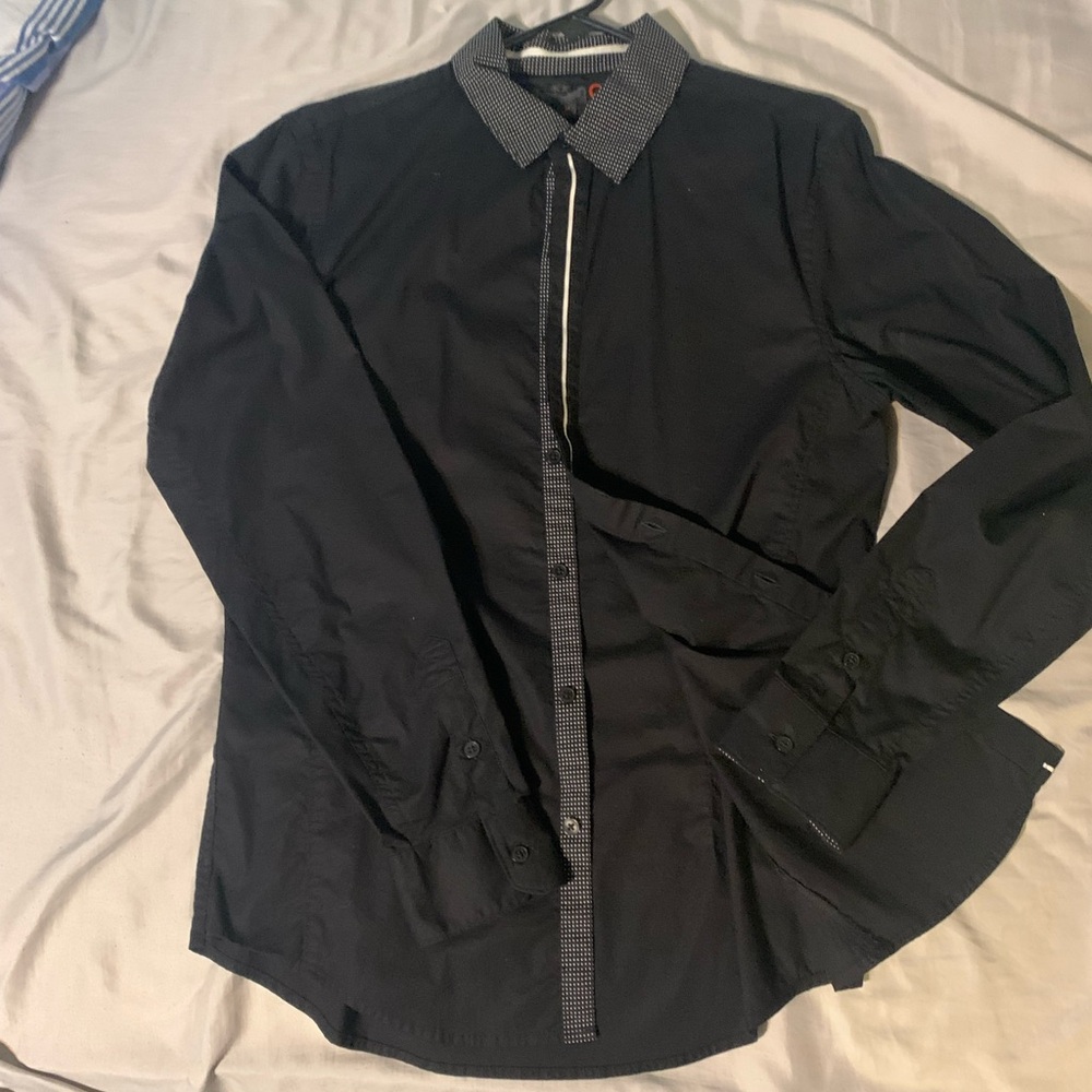 G by Guess Black and White Polka Dot Top